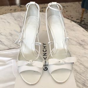Givenchy leather white ankle wrap sandal